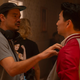 Destin Daniel Cretton and Simu Liu on the set of Shang-Chi And The Legend Of The Ten Rings